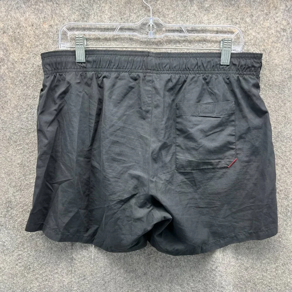 Hugo Boss Shorts Men Large Adult Black White Swimwear Trunk Lined Spell out